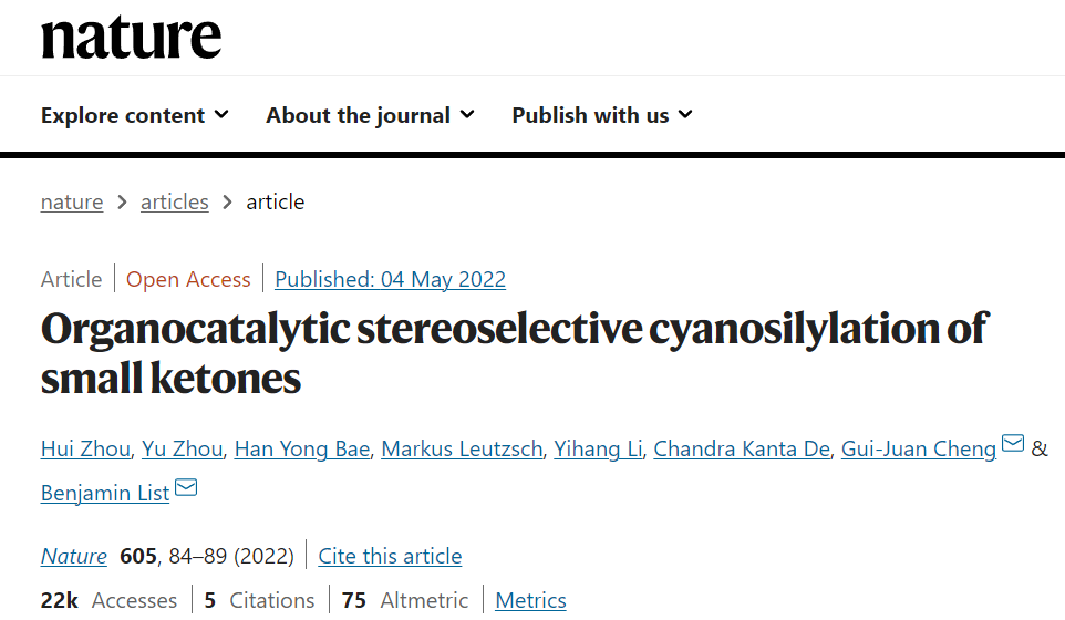 Nature：连续5篇，该领域两次出现诺贝尔化学奖！,图片,材料,催化剂,对映体,金属,手性,化学,生物,物理,第1张