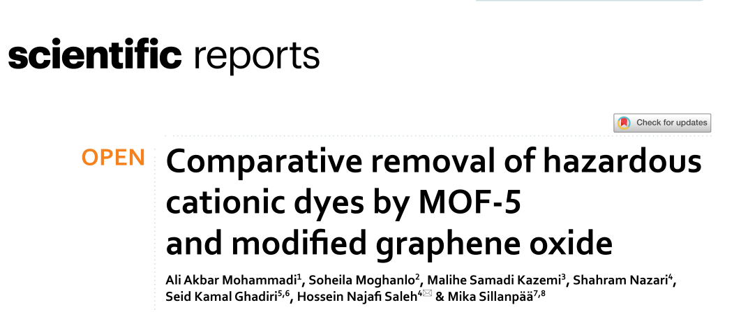  一览近期MOF材料在染料污染物吸附领域的研究,图片,MOF,有机染料,污染物吸附,金属有机骨架(MOFs),纳米粒子,第2张